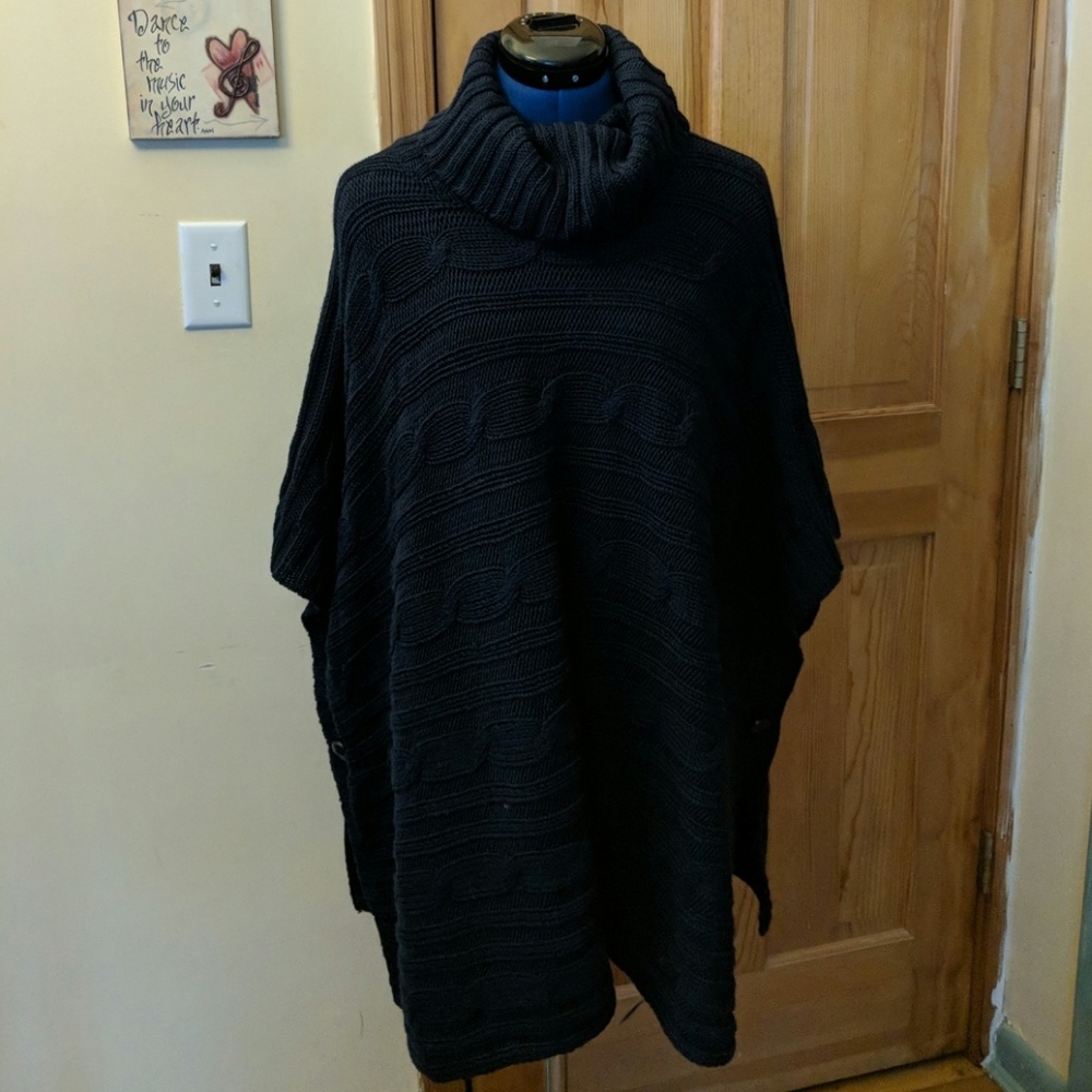Gap Navy Blue Cowel Neck Sweater Poncho